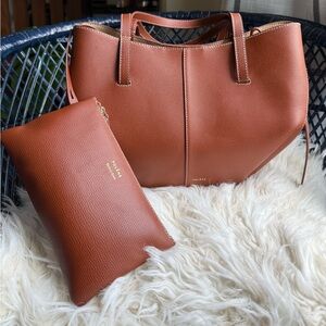 Polene Cyme Mini textured Cognac